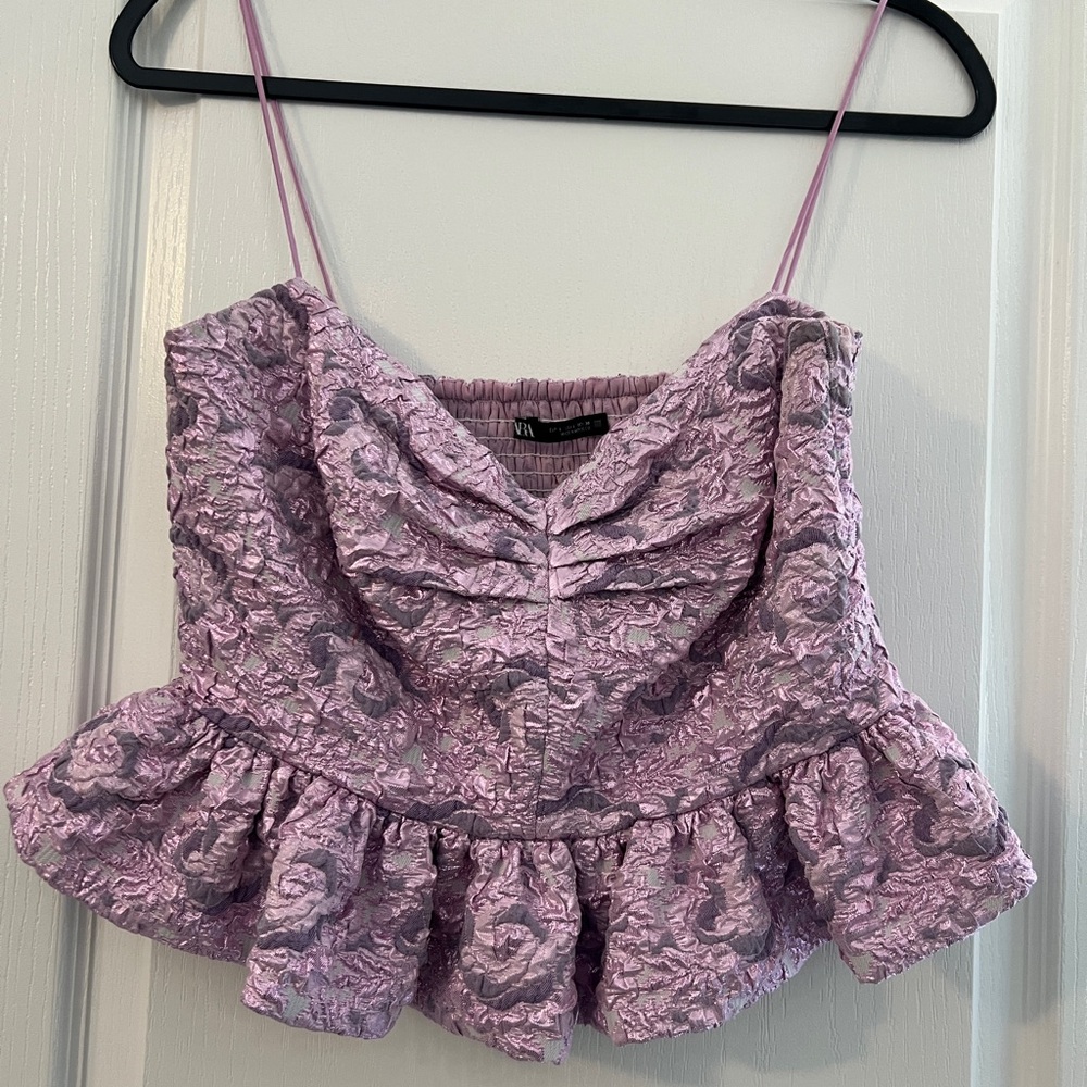 Purple Floral Women's Crop Top